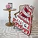 Blueberry Pet Super Soft Cozy Ugly Christmas Reindeer Knitted Throw Blanket, 50” x 60”, Tango Red & Navy Blue