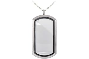 Paialco Magnetic Rectangle Glass Window Floating Locket Pendant Necklace