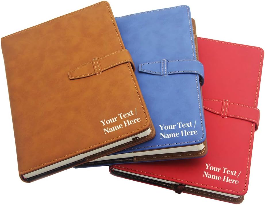 Personalised PU Leather Notebook Diary Business A5 Size Buckle Diary