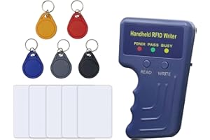 Handheld RFID Writer 125KHz Proximity ID and AWID andHID Duplicator +5 White Cards + 5 Writable Key Fobs