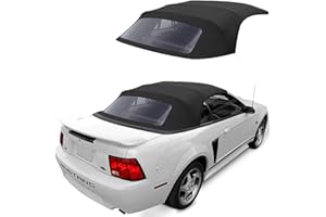 SIERRA AUTO TOPS & SEATS Sierra Auto Tops Replacement Convertible Soft Top with Heavy Gauge Pressed Plastic Window, fits Ford Mustang models 1994-2004, Premium Grade Sailcloth Vinyl, Black