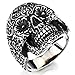 Stainless Steel Mens Gothic Biker Jewelry Sugar Skull Ring Oxidized Black 29mm(9a)