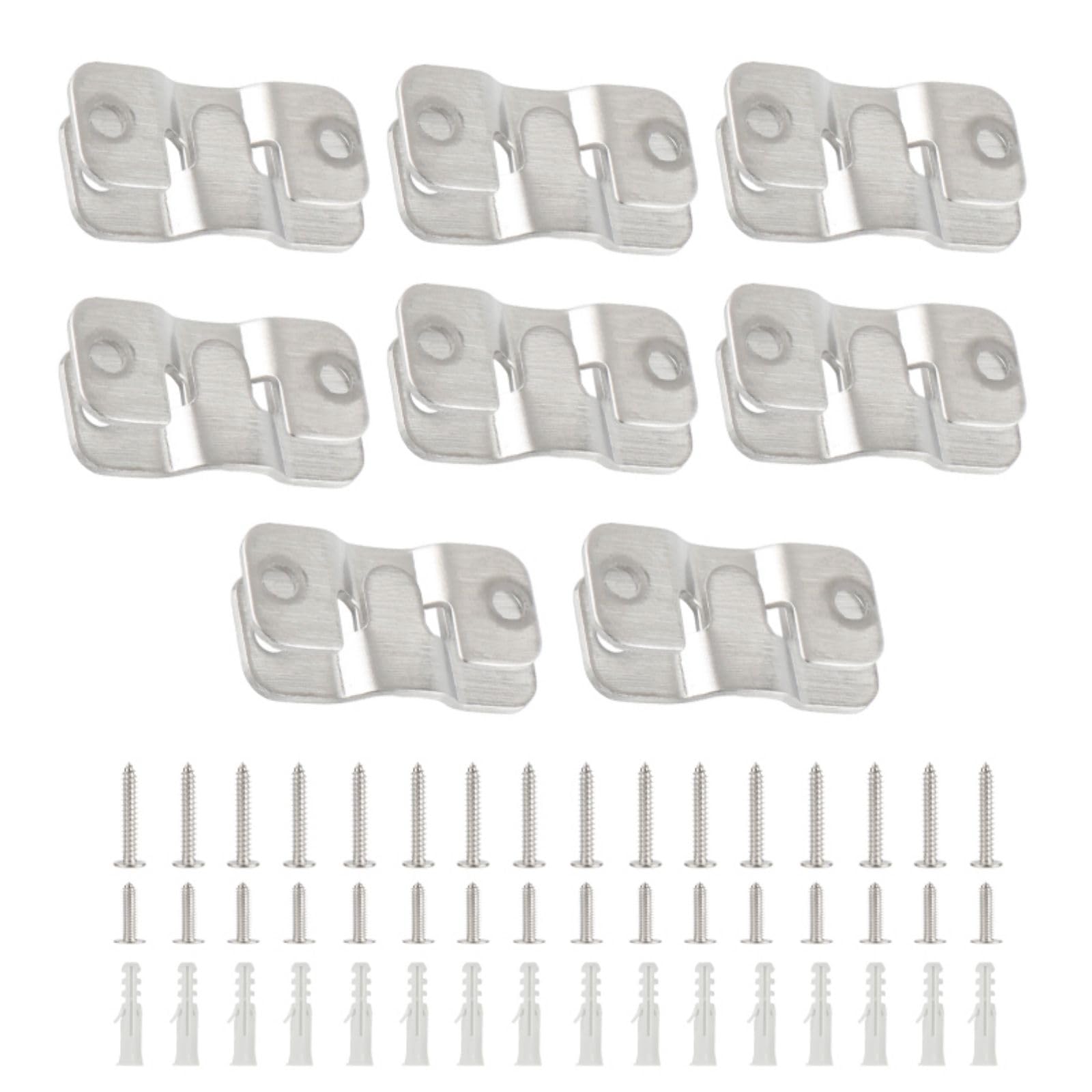 Photo 1 of 16Pcs Stainless Steel Interlock Hanging Buckle,Flush Concealed Mount Brackets Stainless Steel Z Clip Bracket Interlock Hanging Buckle Mountain Buckle for Picture Display Art Gallery (S2, Sliver)