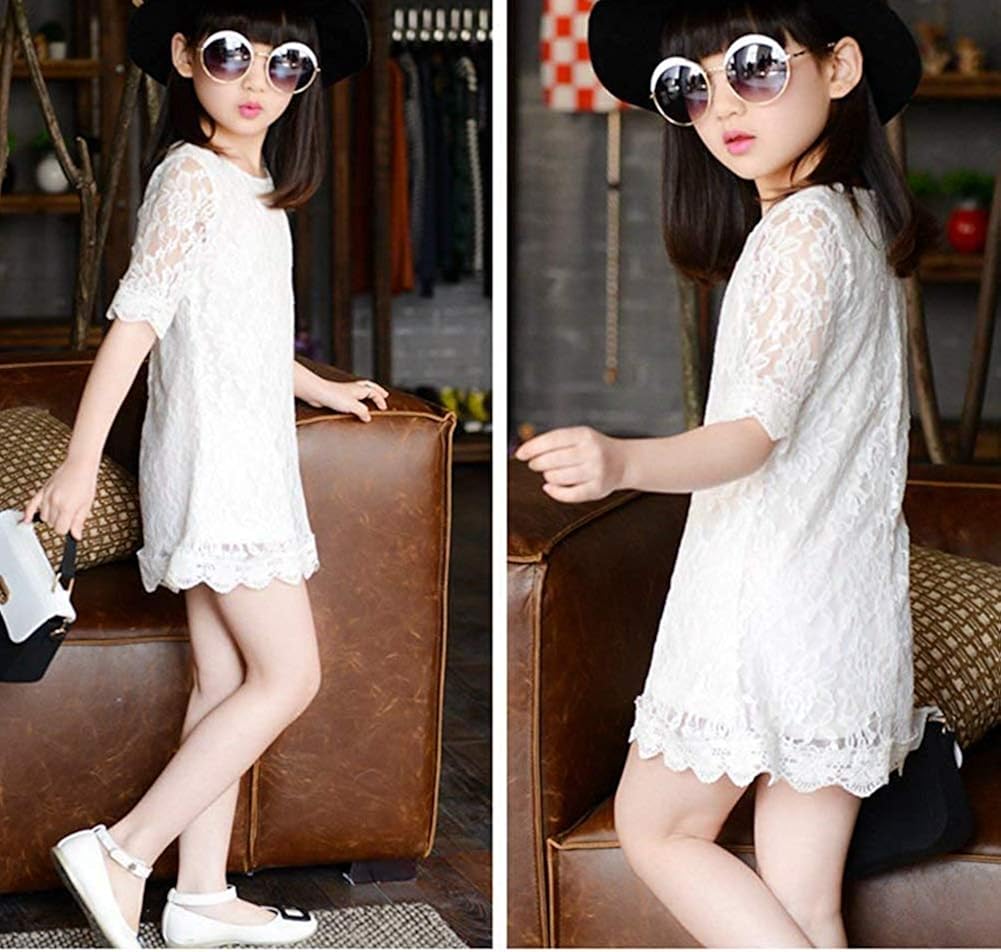 BGIRNUK Flower Girl Lace Dress 3//4 Sleeve Princess Party Dresses