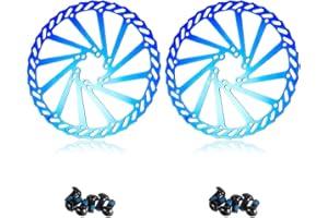 Chooee 160mm Bike Disc Brake Rotor，MTB Brake Rotor 160mm With Bolts，2pcs，Blue