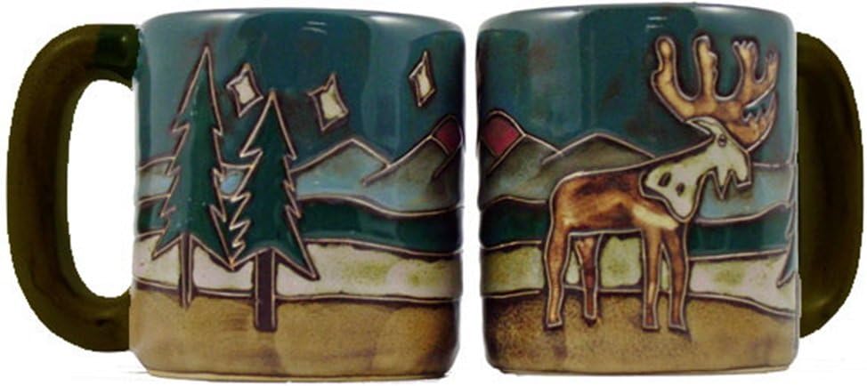 Mara Stoneware Mug - Elk 16 oz - Set of 4 Mugs and Free Mug Tree