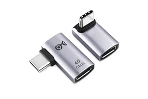 Cable Matters Combo-Pack 40Gbps Right Angle USB C Adapter Kit with 240W PD (90 Degree USB C Adapter) in Black - Thunderbolt 4