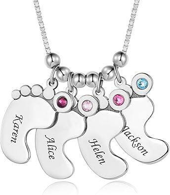 personalized baby feet necklace