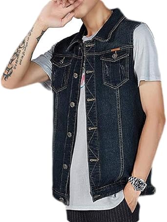 big & tall denim vests