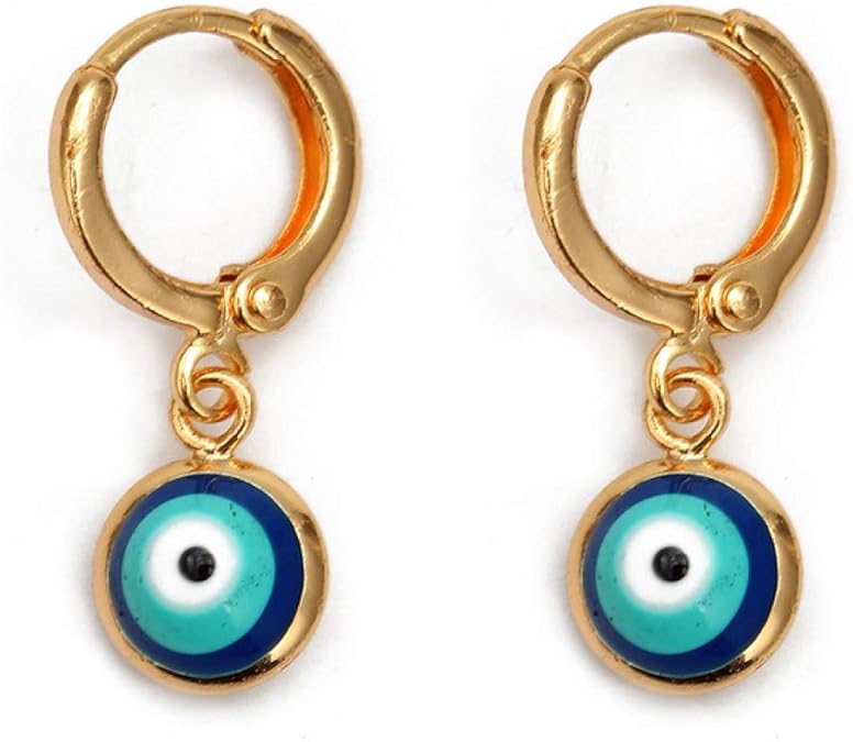 Lucky Eye Turkish Evil Eye Drop Earrings Colorful Charms Hanging Dangle ...