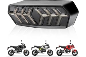 HAZAWA Integrated Tail Light with Turn Signal Sequential Led Motorcycle Rear Brake Taillight assembly Flowing Compatible with Honda Grom 2014-2022 2018 2019 2020 MSX125 CBR650F/R CTX700 (Smoke)