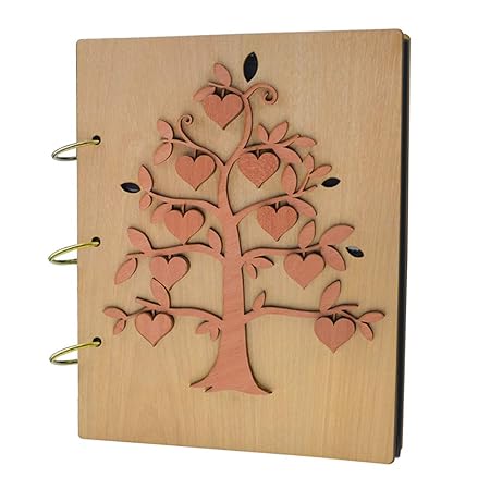 Giftgarden 13x18 Fotoalbum groß zum Einkleben schwarze Seiten Hochzeit