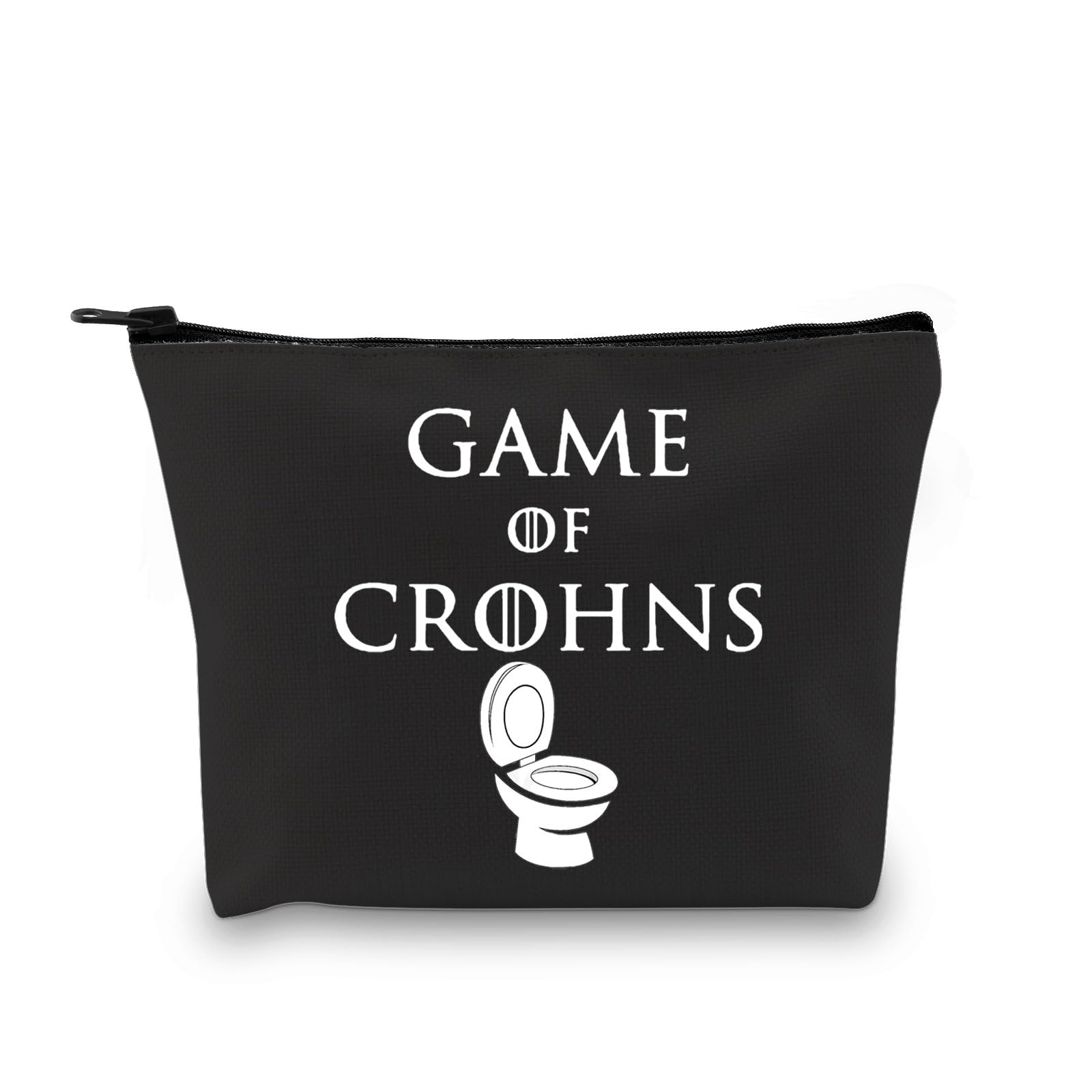 PYOUL Crohns Disease Awareness Gift Game of Crohns Makeup Bag Colitis Warrior Cosmetic Bag Chronic Illness Gift Purple Ribbon Gift (Game of Crohns Bag)