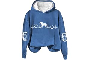 Lolvmvchi Horse Sweatshirts for Women Fall Fashion 2024 Horse Heart Print Crewneck Shirt Causal Plus Size Horse Lover Outfits