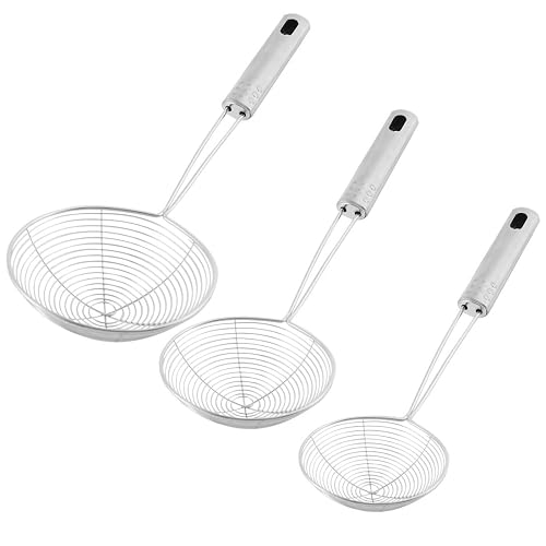 Stainless Steel Mesh Strainer Ladle – Spider Skimmer Spoon, 5.7-7.2 Inch, Dishwasher Safe 3 thumbnail image