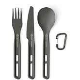 Sea to Summit Frontier Ultralight Cutlery Set, Fork, Spoon and Knife | Light but strong hard-anodized aluminum knife, fork, and spoon stack together for compact, durable camp dining