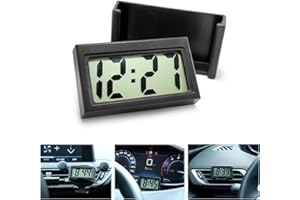 XINLIYA Mini Digital Clock for Car Dashboard, Small Digital Clock with Self-Adhesive Bracket, Battery Operated & Clear LCD Sc