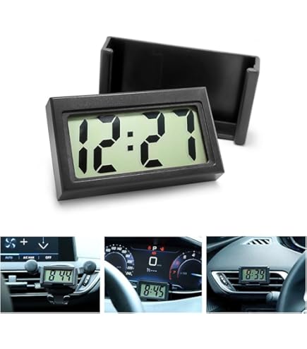 Mini Horloge De Voiture Pour Tableau De Bord - Design Lumineux, Fixation Sur Grille D'Aération, Décorative (Or Rose)
