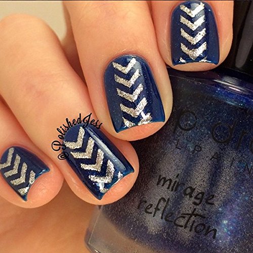 Single Chevron Stencil Nail Vinyls by Twinkled T - 1 Sheet of 36 Stencils