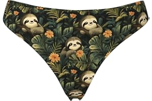 TZTTZT Cute Sloth Print Thongs for Women - No Show Seamless Underwear for Women Ladies Thong Panties