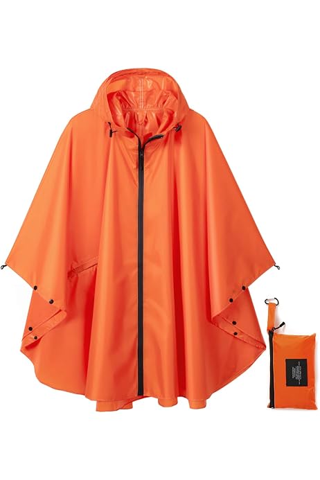 Poncho Pluie EVA MisFun - Imperméable, Réutilisable Et Pliable | Taille Unique Adultes (145-200cm)