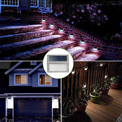 Solar Deck Lights, MEIHONG Stainless Steel Solar Accent Lights Outdoor