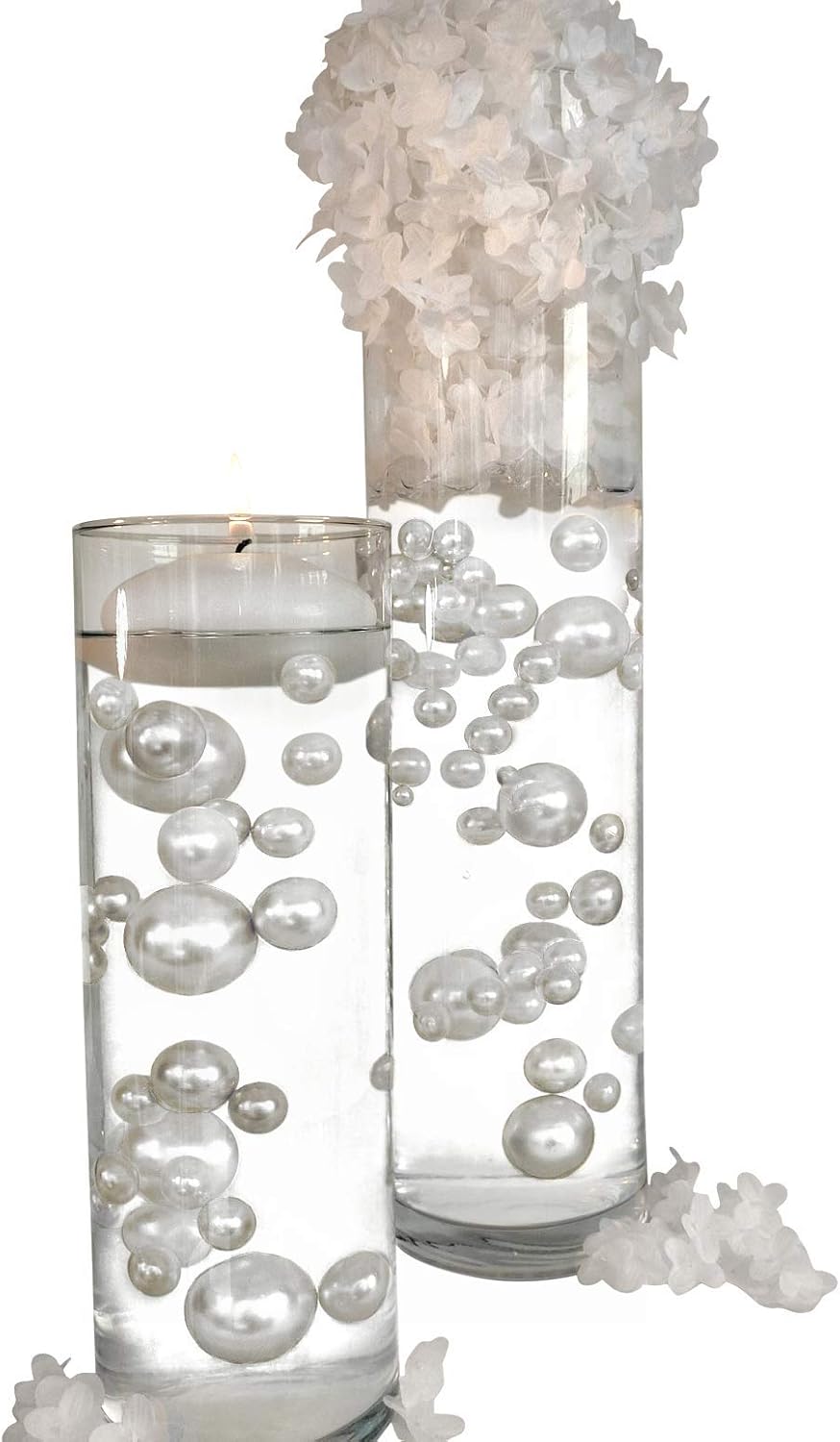 Amazon Com 120 No Hole White Pearls Matching Gems Jumbo