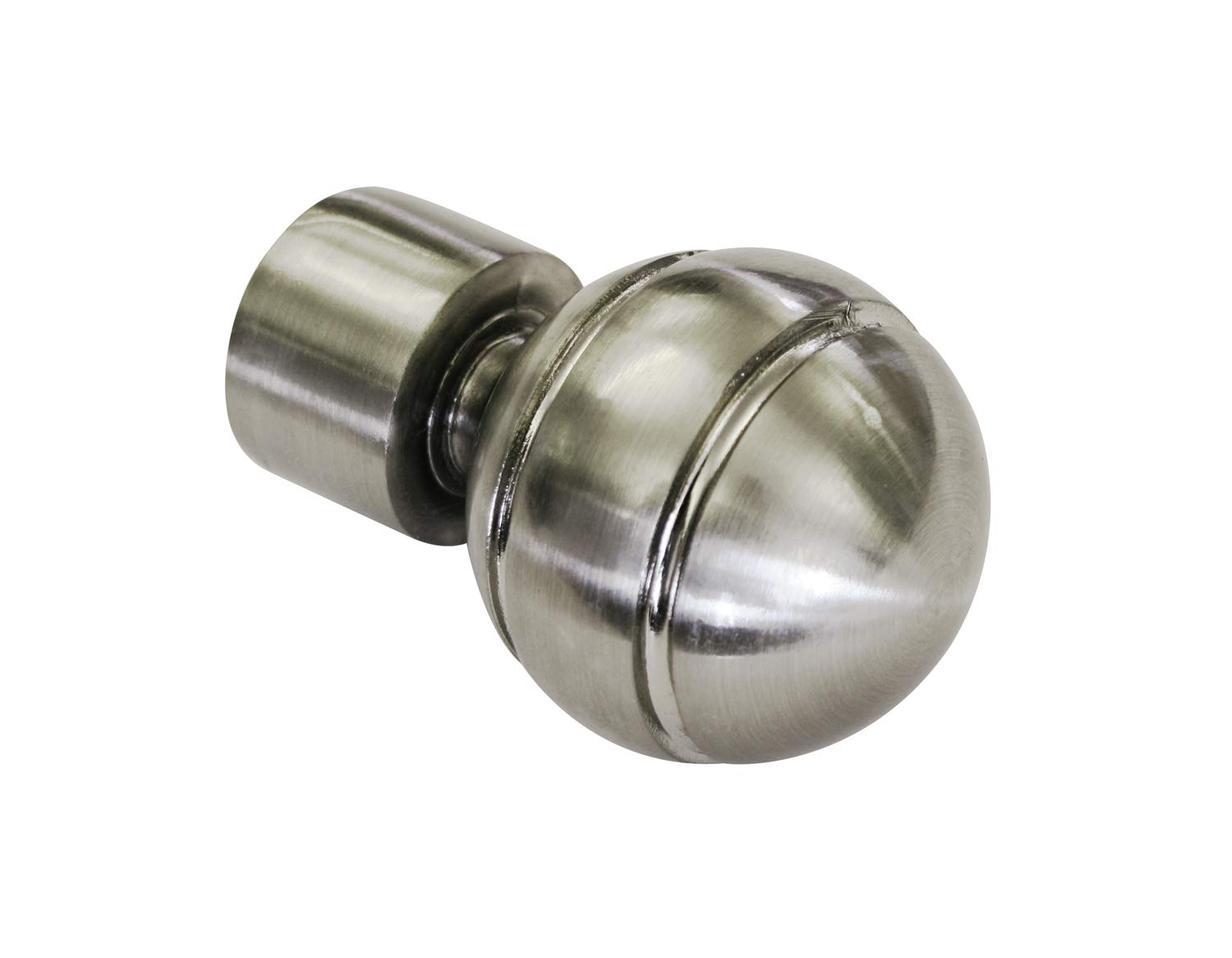 Gardinia End Ball, 2 x End Caps, Metal, Stainless Steel Look, for Curtains Ø 19 mm, Stainless Steel Effect