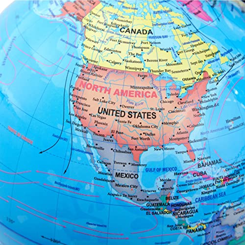 Rotating World Globe with Stand for Kids Learning, Spinning Earth Globe