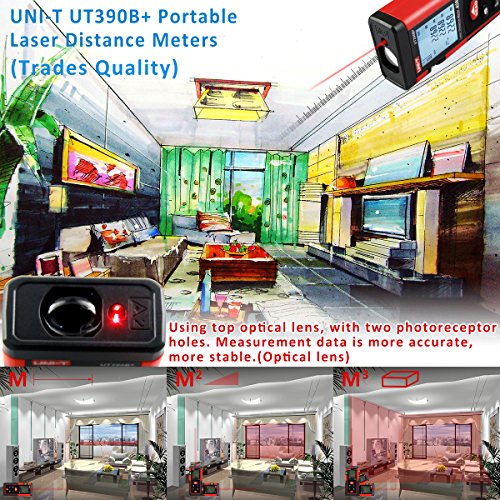 UNI-T UT390B+ Laser Distance Meter 40m Auto-range Area/Volumn/Diastimeter Range Finder Digital Laser Tape Measurement