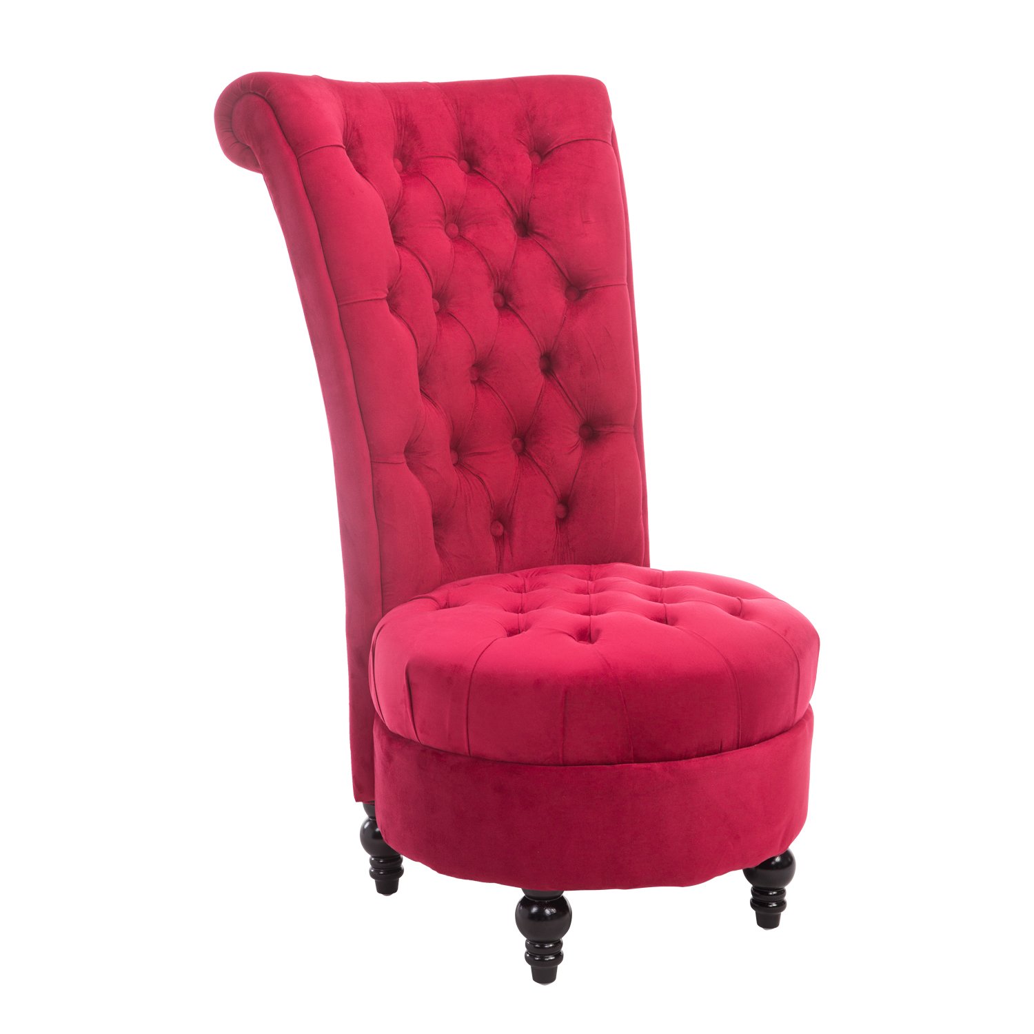 45" Tufted High Back Velvet Accent Chair Red Amazon.co.uk
