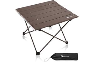 MOON LENCE Folding Outdoor Aluminum Camping Table Portable Ultralight Compact Backpacking Travel Table for Beach, Picnics, Hikin (Coffee, Middle)