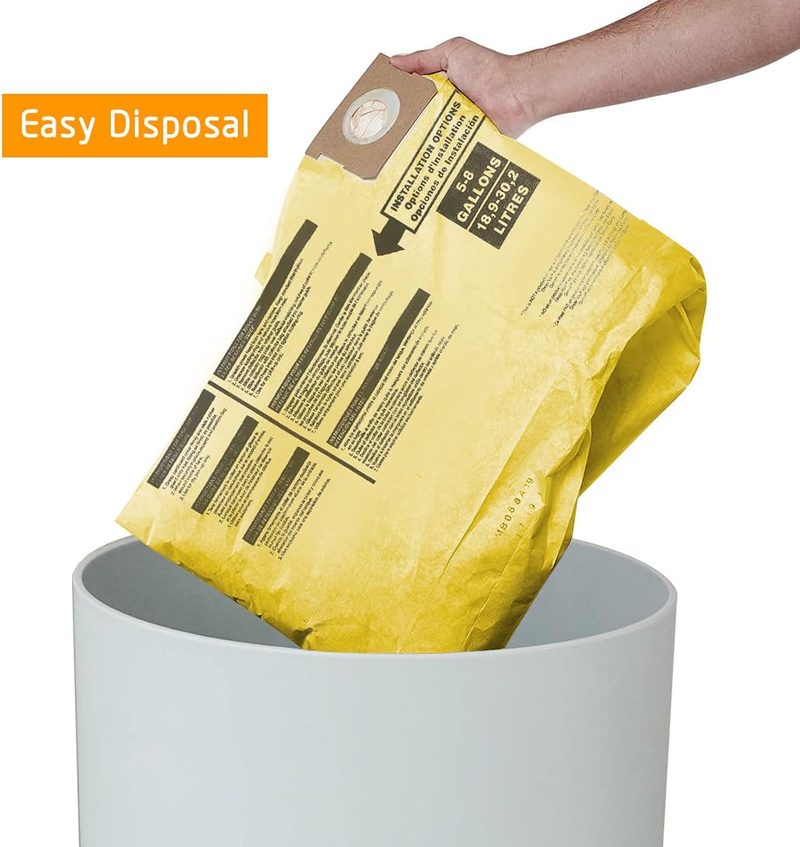 FUNTECK 10 Pack Dust Collection Bags for 5-8 Gallon Shop Vac, Replacing Model Type H, Part#9067100 (fine dust) - - 