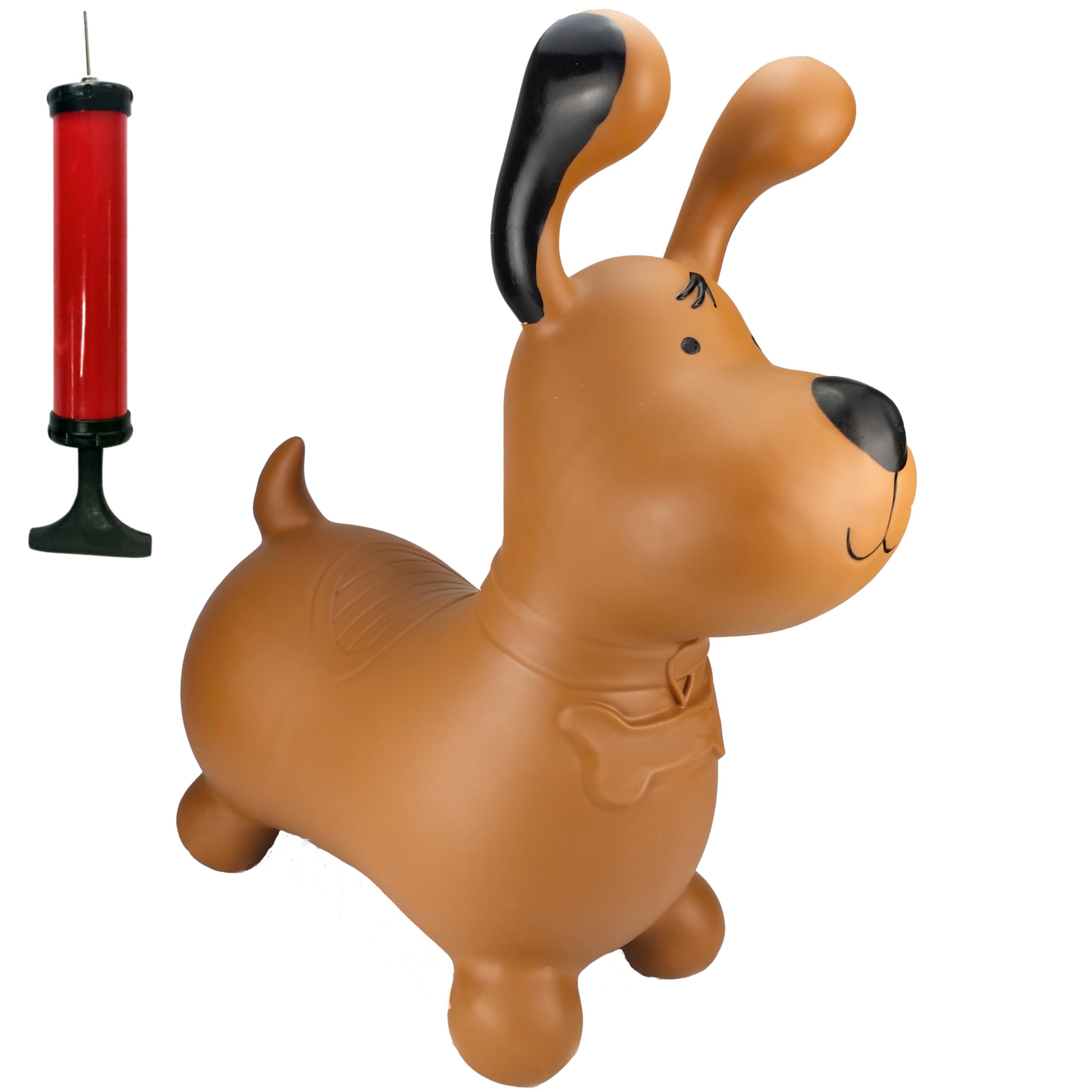 Happy Hopperz Brown Dog Space Hopper - Kids Outdoor Toys with One Way Valve & Pump - Animal Hopper for Indoor/Outdoor Fun - 12 Months to 5 Years - Bouncy Hopper for Toddlers - Inflatable Toy โ image 1