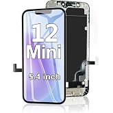 EFAITHFIX for iPhone 12 Mini Screen Replacement 5.4 inch Full HD LCD | 3D Touch Screen Display for A2176, A2398, A2399, A2400, Screen Frame Assembly Digitizer, waterproof adhesive seal, NO tool