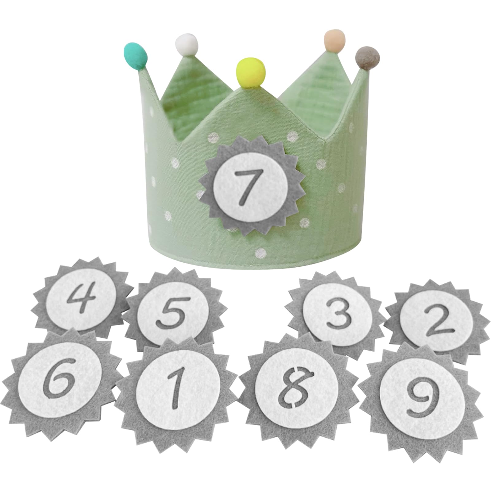 MLPKOI 1st Birthday Hat Decorations, Birthday Crown for Baby, Interchangeable Number from 0 to 9, Party Tiara Headbands Gifts for Boys Girls, Leaving Precious Memories For Children