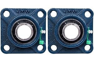 Jeremywell UCF205-16 Pillow Block Bearing (2 Pack), 1 inch Bore, 4-Bolt Flange Mounted, Solid Base, Self-Alignment, Square