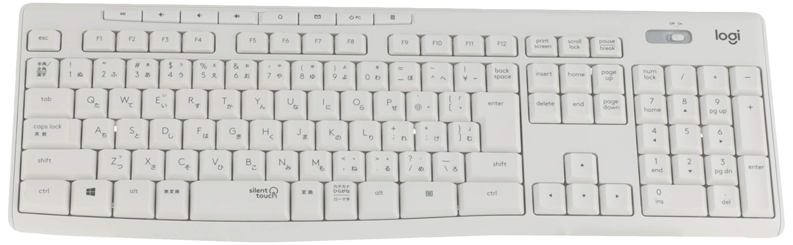 Logicool K295OW Wireless Keyboard, Quiet, Water resistant, Wireless, Unifying USD Receiver, Windows, Chrome, Off-White, Made in Japan (Japanese keyboard layout)