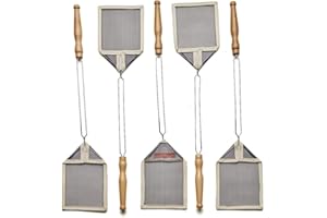 Kings County Tools Old-Fashioned Fly Swatter | 5-Pack | Wire Frame with Wooden Handle | Strong Mesh | Sewn Edges | Take Out Pesky Pests Effectively Unlike Plastic | Old-World Design