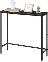 HOOBRO Console Table Slim Hallway Table Black Metal Frame 75x24x75cm view 9