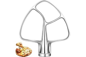 Stainless Steel Flex Edge Beater for KitchenAid Mixer, Fits Tilt-Head Stand Mixer Bowls For 4.5-5 Quart Bowls, Kitchenaid Paddle Attachment by ABTER