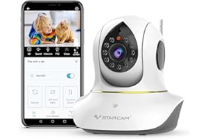 VSTARCAM 3MP Cat Camera, 2.4G WiFi Interactive Cat Toys, Pet Camera with Phone App, IR Night Vision, Motion Detection, 2-Way Audio, Pet & Dog Monitor