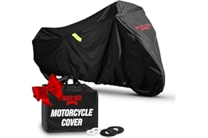 Badass Moto Heavy Duty Motorcycle Cover Waterproof Outdoor Durable All Season Wx Fits Harley Davidson CVO, Road King, K 1600, R 18, Gold Wing, Indian Chieftain, Challenger, Roadmaster, Touring Bike XL