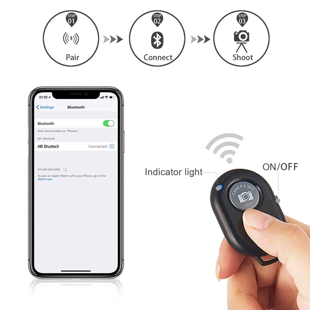 Phone Tripod, ZOMEi 54 Inch Cellpone Tripod Lightweight Portable Travel Tripod with Phone Holder and Bluetooth Remote for Smartphone Gopro and Light Camera