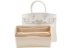 Lckaey Purse Organizer for Hermes birkin bag 35 Felt organizer insert Y013M Pull beige-L