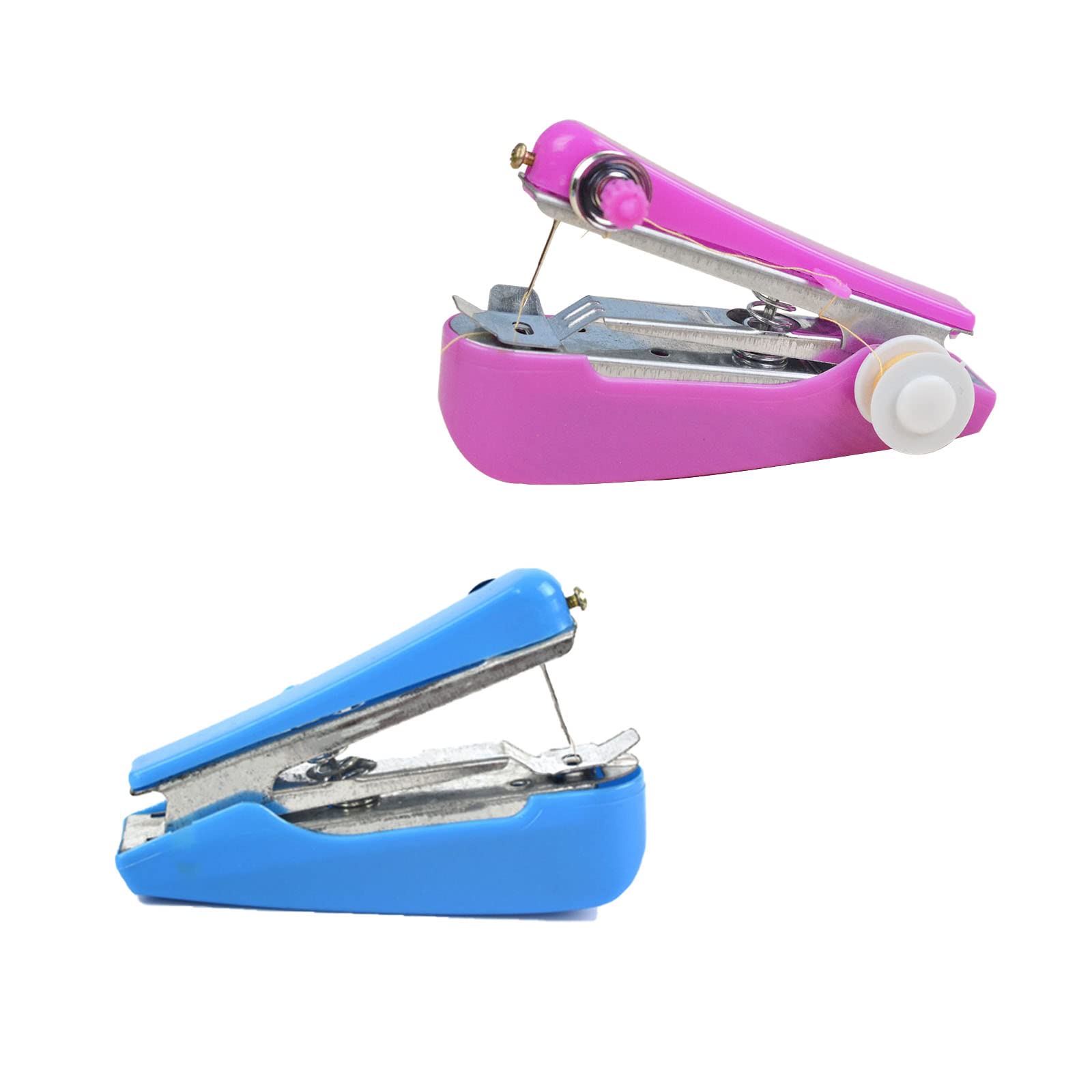 Mini Sewing Machine Manual Handheld Sewing Machine Flexible Fast Stitch Machine for Clothing Curtains Crafts (Random Color)