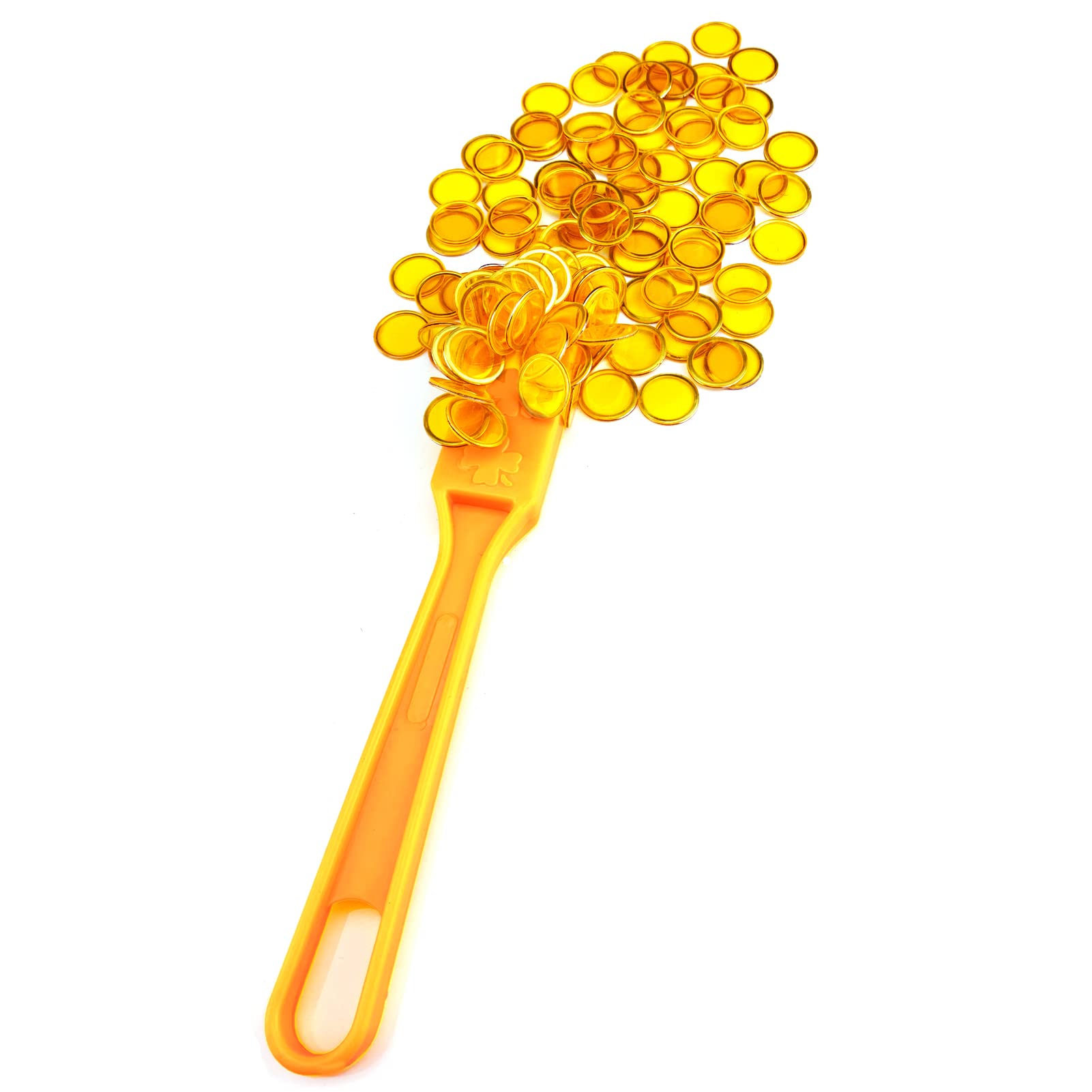 Dacefloy Magnetic Wand and Bingo Chips Set Magnet Stick with 100pcs Metal Ringed Tokens for Elderly - Science STEM Kit Math Learning Accessories Family Game Chess (Orange)