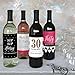 Chic 30th Birthday - Pink, Black and Gold - Birthday Gift For Women - Wine Bottle Label Stickers - Set of 4