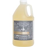 Soothing Touch Sports Massage Lite Oil, 1/2 Gallon, Deep Penetration, Quick Absorption, Peppermint, Eucalyptus, Clove, Leaves No Residue, Soft, Moisturized Skin
