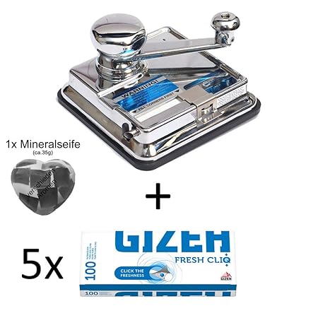 OCB® MikrOmatic Duo (Stopfmaschine) + 500 (5x100) Gizeh Fresh CLIQ (Zigarettenhülsen) + 1x Seife